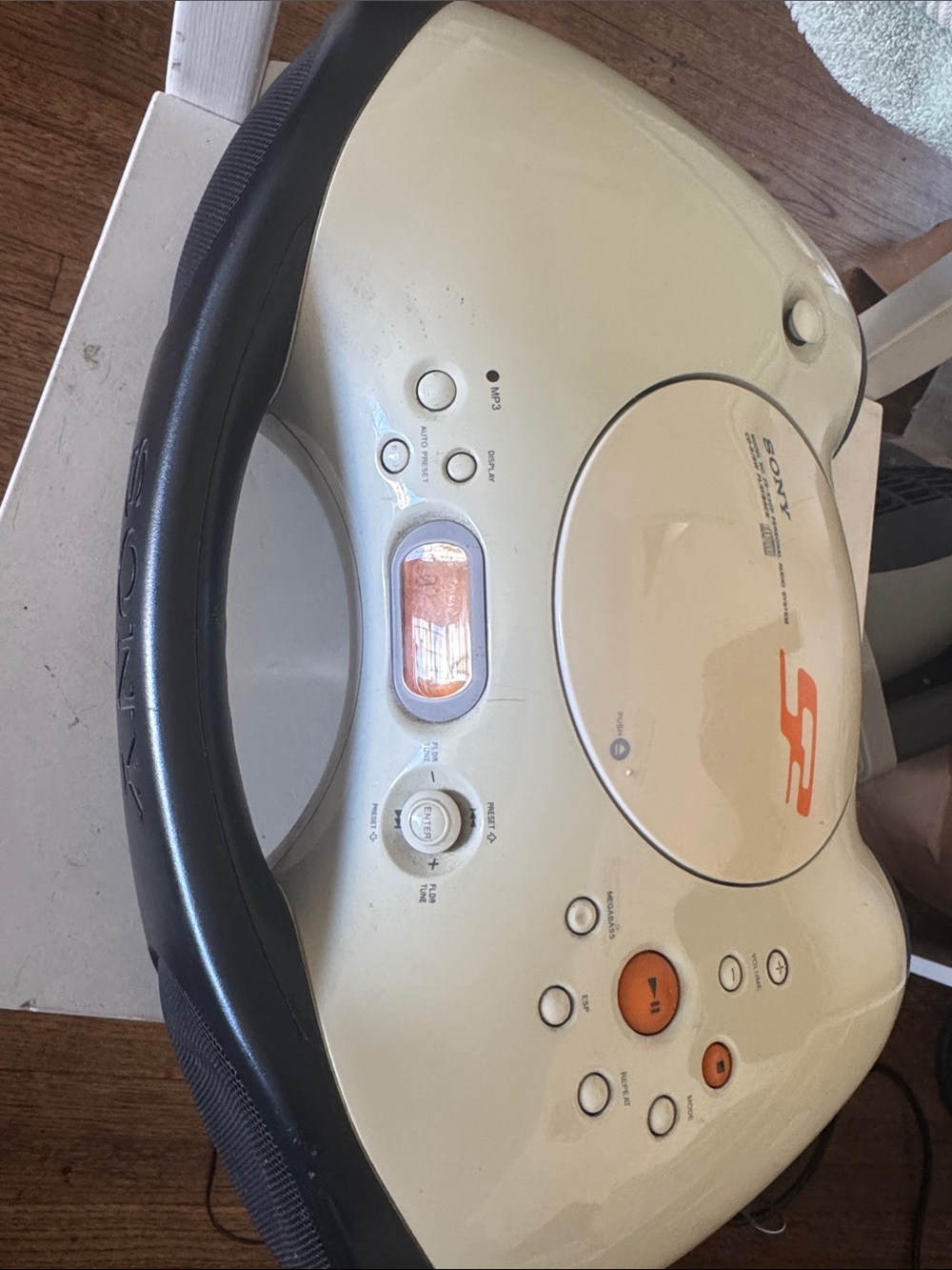 Sony Portable CD Boombox - Cream and Black